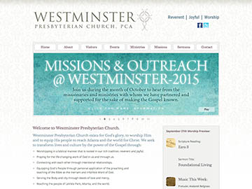 Westminster Presbyterian website design